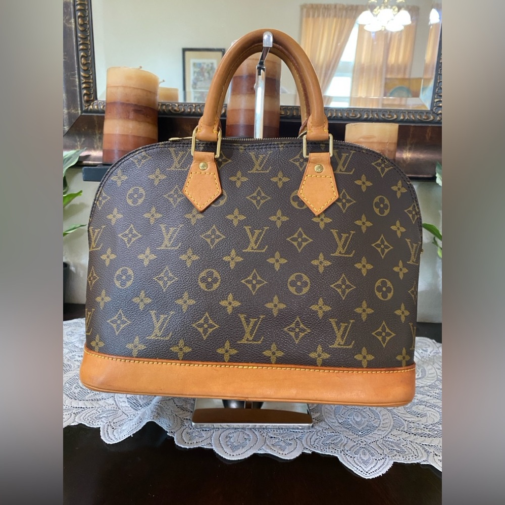Louis Vuitton Classic Alma Bag, LV Monogram, Canvas Strap, Dust Bag,Authentic - Picture 3 of 16